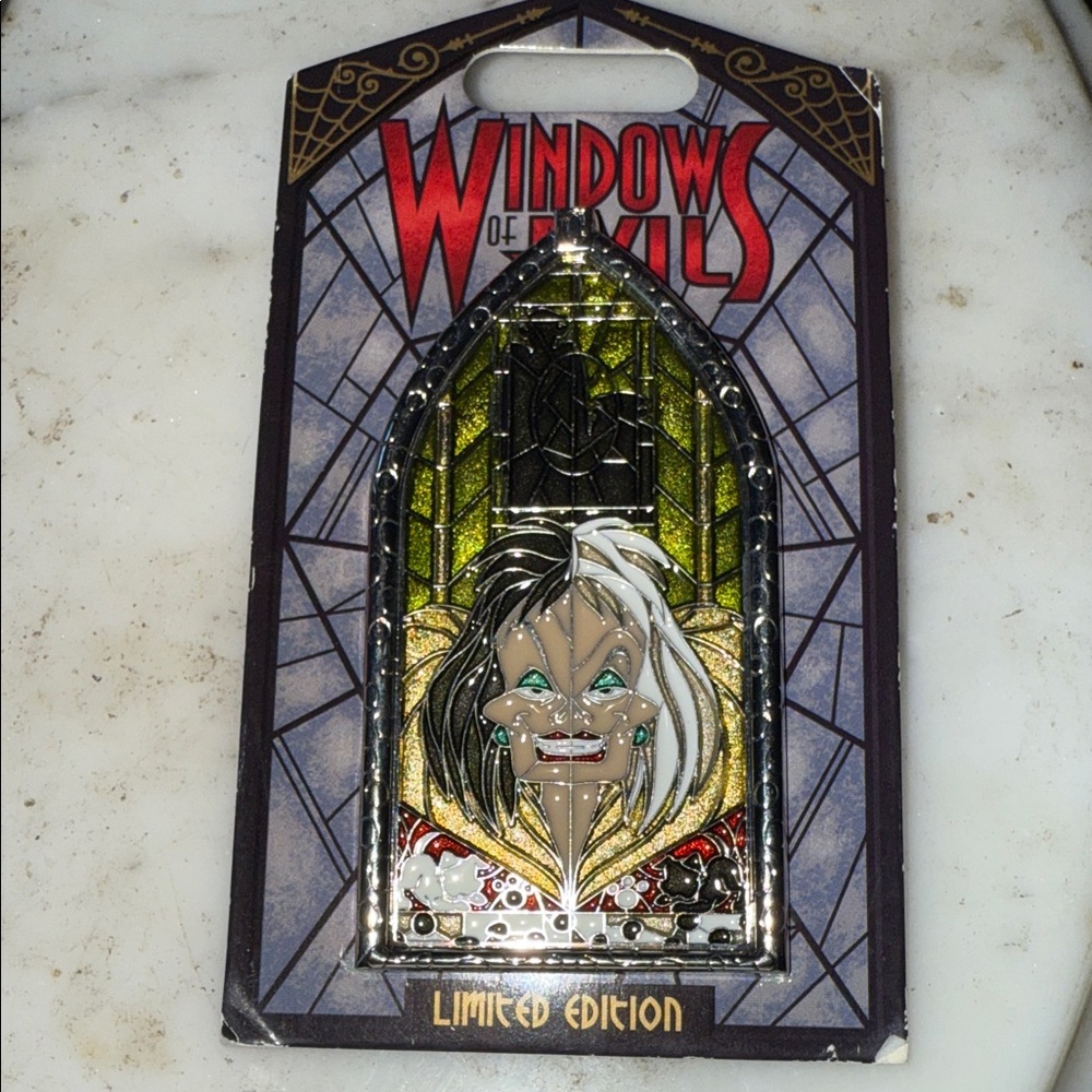 Disney Windows of Evil Limited Edition Pin - Black, Gold, Green